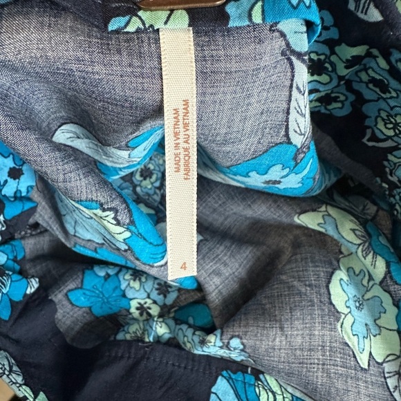 Free People Sunray Sarong Floral Print Wrap Skirt Blue Sz 4 - Picture 5 of 11